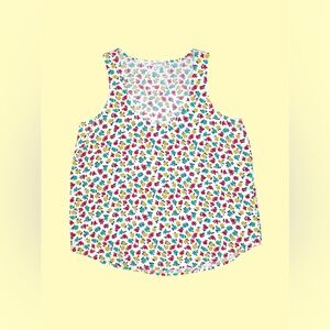 J.Crew Mercantile Women White Floral Sleeveless‎ Blouse Medium Viscose Soft Cute